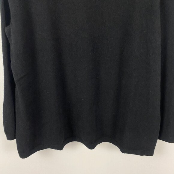 Lands End 100% Cashmere Crew Neck Sweater Size 2X Black Long Sleeve Womens - Picture 3 of 9